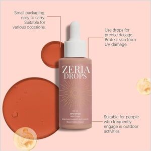 Zeria Sunless Tanning Drops Body & Face Drinkable Fake Tan Moisture Bronze 60ml